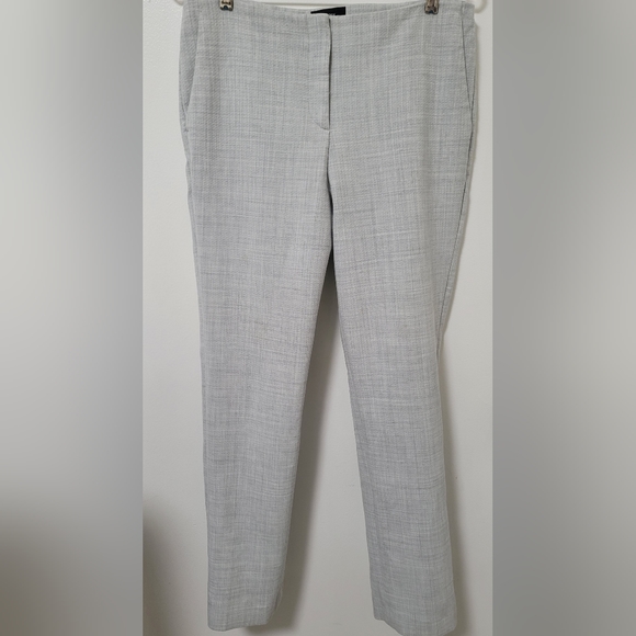 Theory Tennyson Pioneer Gray Stretch Twill Straight Leg Seamed Ankle Pant Size 8 - Picture 6 of 16